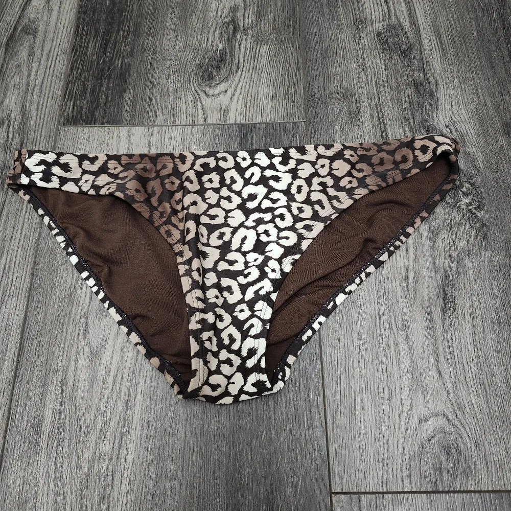 Gap body women's swim bikini size S leopard print brown